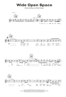 page one of Wide Open Space (Lead Sheet / Fake Book)