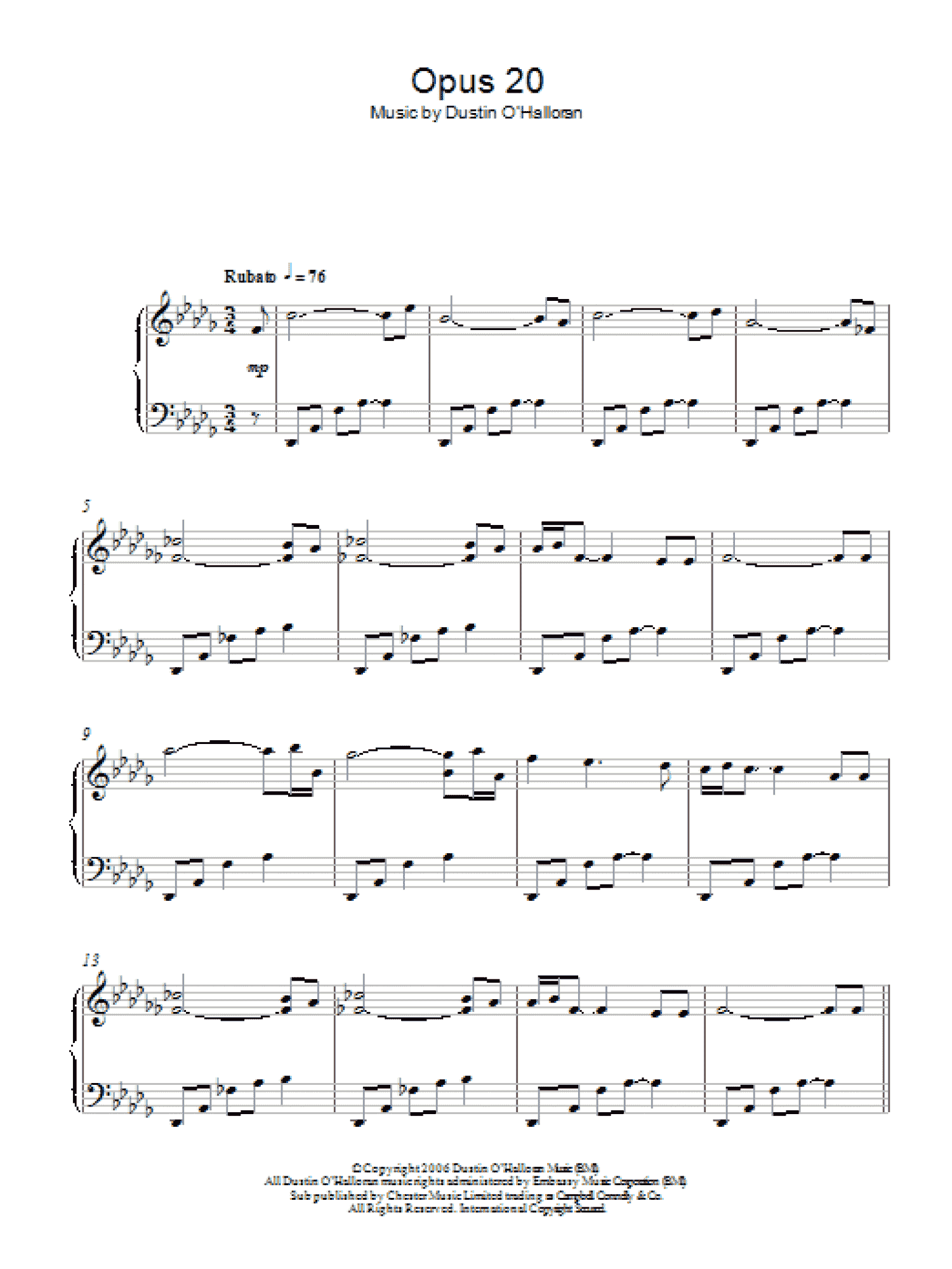 Opus 20 (Piano Solo)