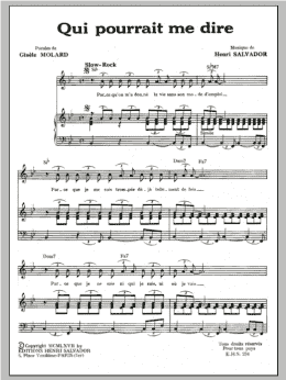 page one of Qui Pourrait Me Dire (Piano & Vocal)