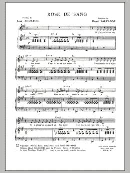 page one of Rose De Sang (Piano & Vocal)