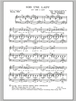 page one of Act Like A Lady (Sois Une Lady) (Piano & Vocal)