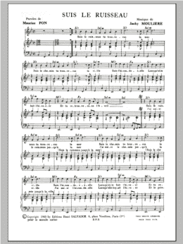 page one of Suis Le Ruisseau (Piano & Vocal)