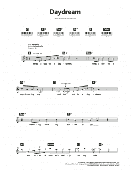 page one of Daydream (Piano Chords/Lyrics)