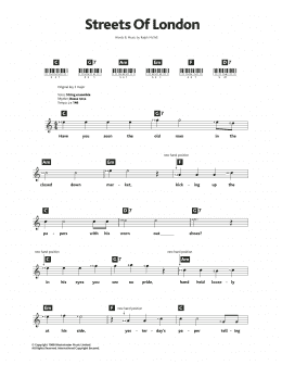 page one of Streets Of London (Piano Chords/Lyrics)