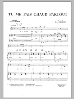 page one of Tu Me Fais Chaud Partout (Piano & Vocal)