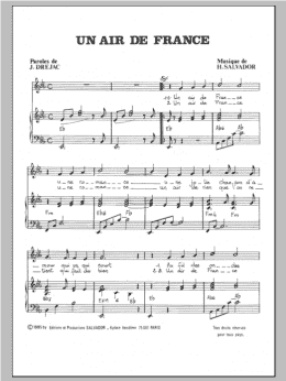 page one of Air De France (Piano & Vocal)
