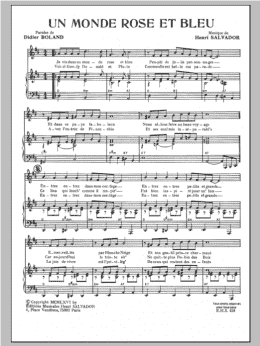 page one of Monde Rose Et Bleu (Piano & Vocal)