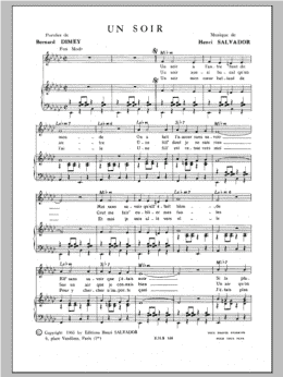 page one of Soir (Piano & Vocal)