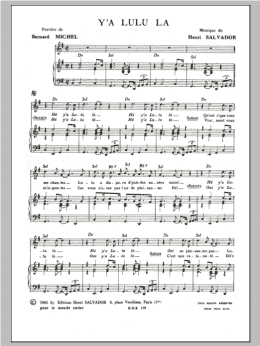 page one of Y A Lulu La (Piano & Vocal)
