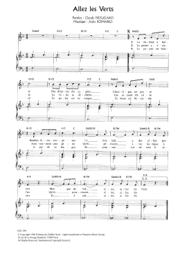 page one of Allez Les Verts (Piano & Vocal)