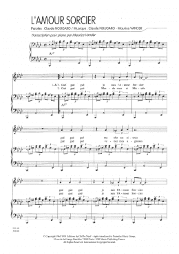 page one of Amour Sorcier (Piano & Vocal)