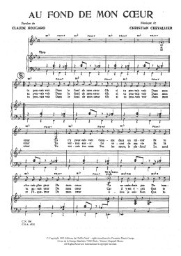 page one of Au Fond De Mon Coeur (Piano & Vocal)