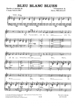 page one of Bleu Blanc Blues (Piano & Vocal)