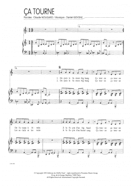 page one of Ca Tourne (Piano & Vocal)