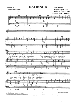 page one of Cadence (Piano & Vocal)