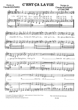 page one of C'est Ca La Vie (Piano & Vocal)