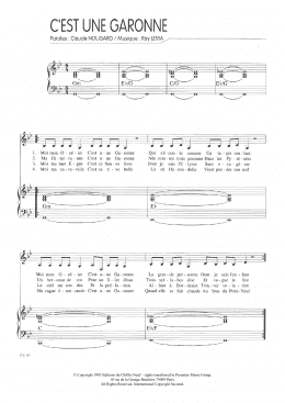 page one of C'est Une Garonne (Piano & Vocal)