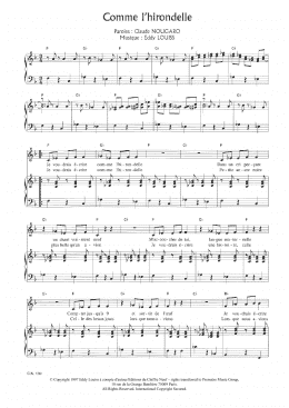 page one of Comme L'hirondelle (Piano & Vocal)
