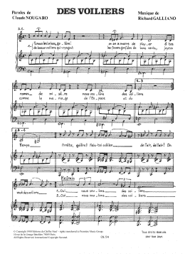 page one of Des Voiliers (Piano & Vocal)