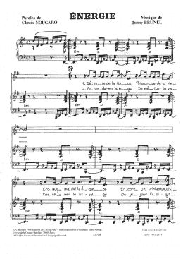 page one of Energie (Piano & Vocal)