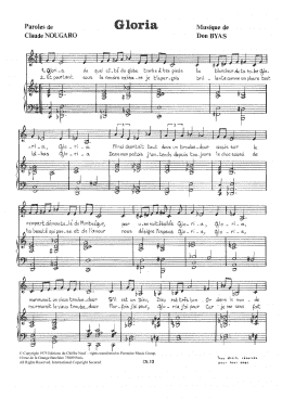 page one of Gloria (Piano & Vocal)