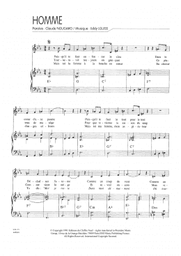 page one of Homme (Piano & Vocal)