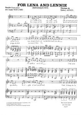 page one of For Lena And Lennie (Piano & Vocal)