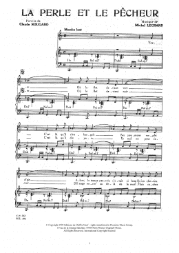 page one of Perle Et Le Pecheur (Piano & Vocal)