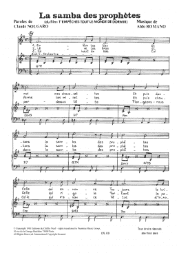page one of Samba Des Prophetes (Piano & Vocal)