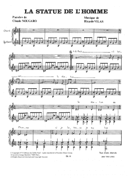 page one of Statue De L'homme (Piano & Vocal)