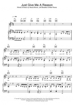 page one of Just Give Me A Reason (featuring Nate Ruess) (Piano, Vocal & Guitar Chords (Right-Hand Melody))