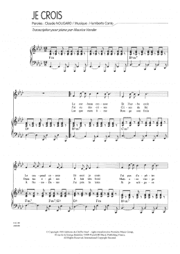 page one of Je Crois (Imploracion Negra) (Piano & Vocal)