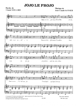 page one of Jojo Le Projo (Piano & Vocal)