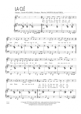 page one of La Cle (Piano & Vocal)