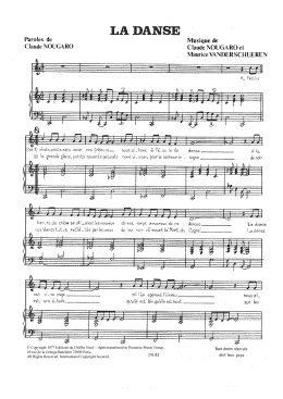 page one of La Danse (Piano & Vocal)