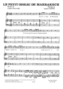 page one of Petit Oiseau De Marrakech (Piano & Vocal)