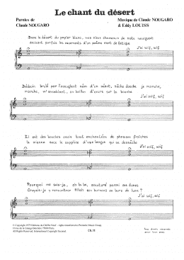 page one of Chant Du Desert (Piano & Vocal)