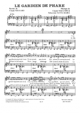 page one of Le Gardien De Phare (Piano & Vocal)