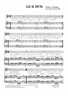 page one of K Du Q (Piano & Vocal)