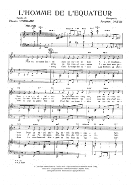 page one of Homme De L'equateur (Piano & Vocal)