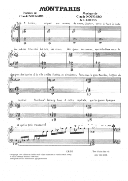 page one of Montparis (Piano & Vocal)