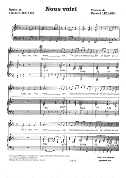 page one of Nous Voici (Piano & Vocal)
