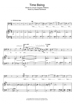 page one of Time Being (Piano & Vocal)
