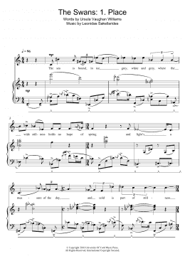 page one of The Swans: 1. Place (Piano & Vocal)