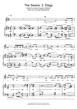 page one of The Swans: 3. Elegy (Piano & Vocal)