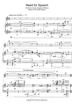 page one of Need For Speech (Piano & Vocal)