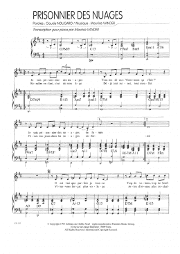 page one of Prisonnier Des Nuages (Piano & Vocal)