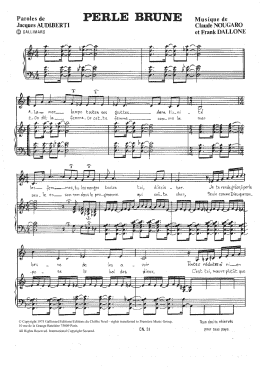 page one of Perle Brune (Piano & Vocal)