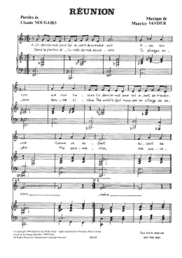 page one of Reunion (Piano & Vocal)
