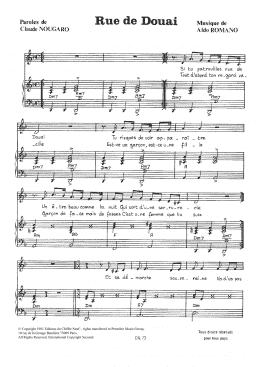 page one of Rue De Douai (Piano & Vocal)